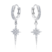 Sparkly with CZ Silver Huggies Earring HO-1636